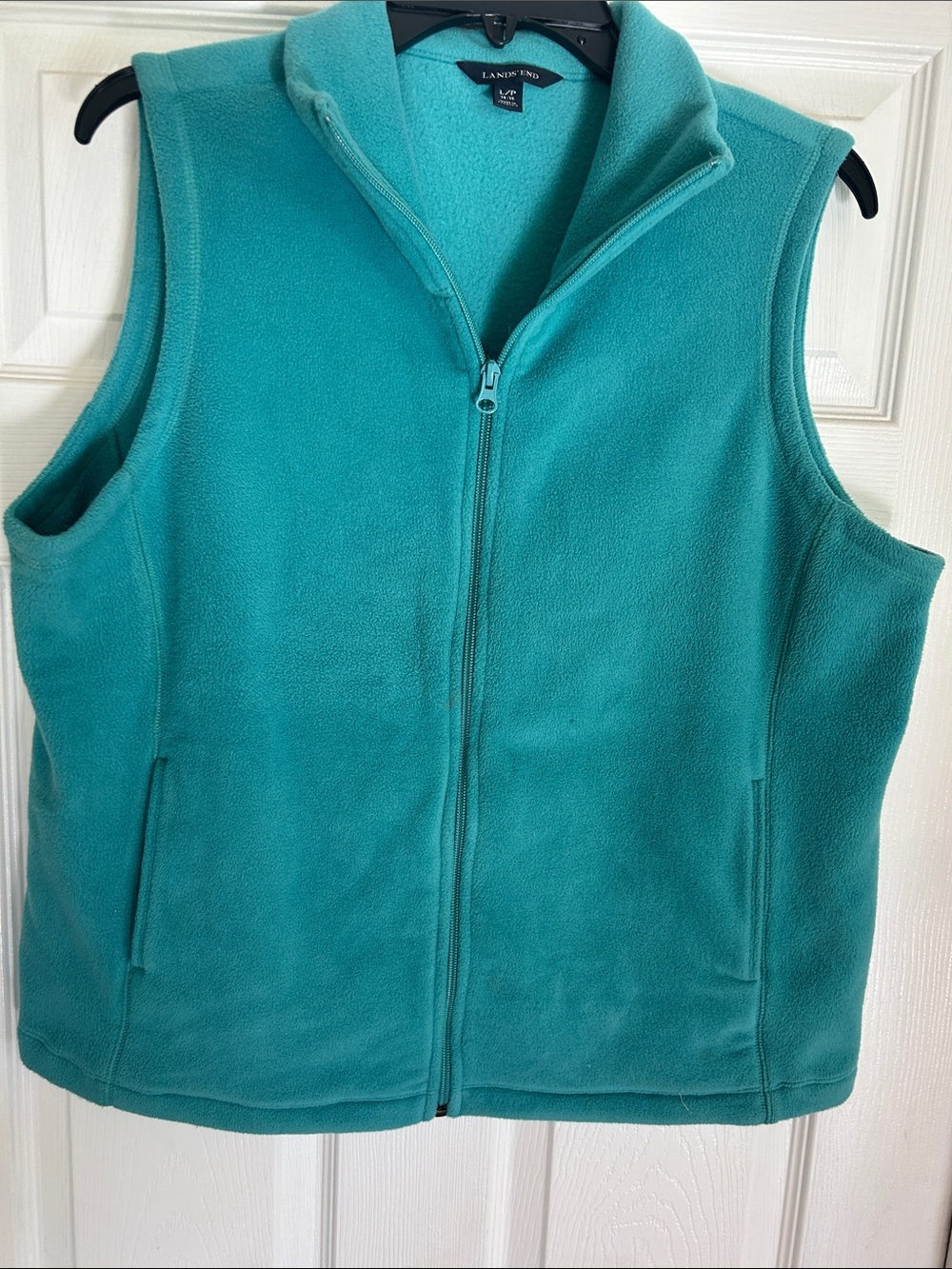 Lands' End Women's Teal Green Fleece Vest